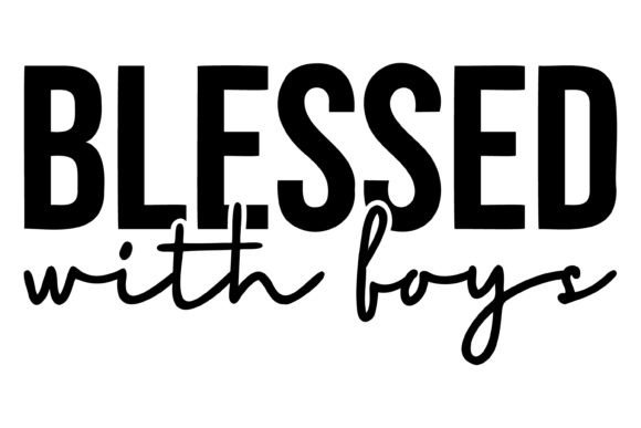 Blessed with Boys Svg PNG: Graphics for Crafts
