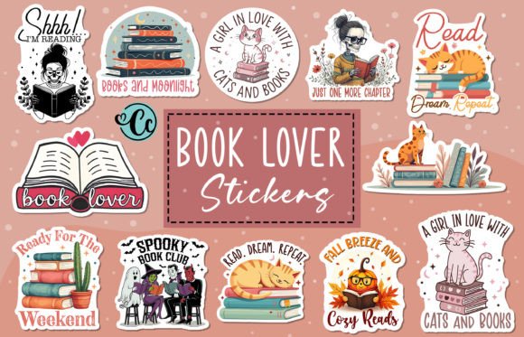 Book Lover Bundle PNG: Graphics for Crafts Branding