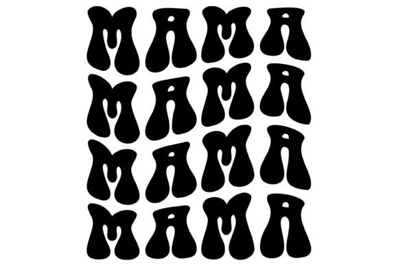 Wavy Mama Svg PNG: Retro Graphics for Crafts